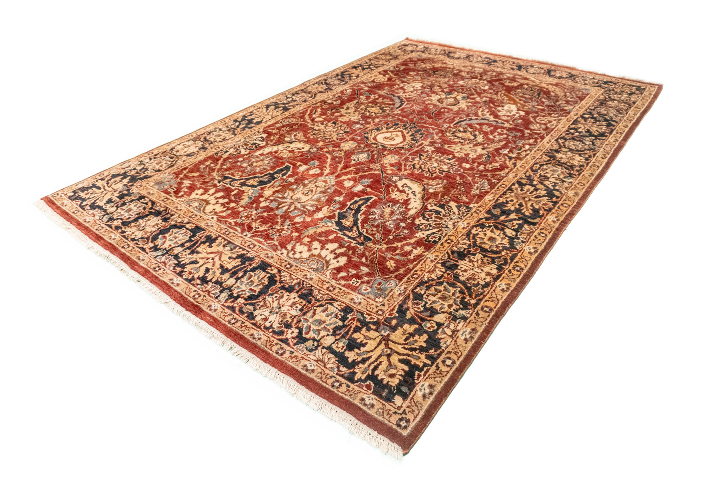 W 6.1 L 9.5 Farahan 100% Wool Hand-Woven All-Over Design - 22433