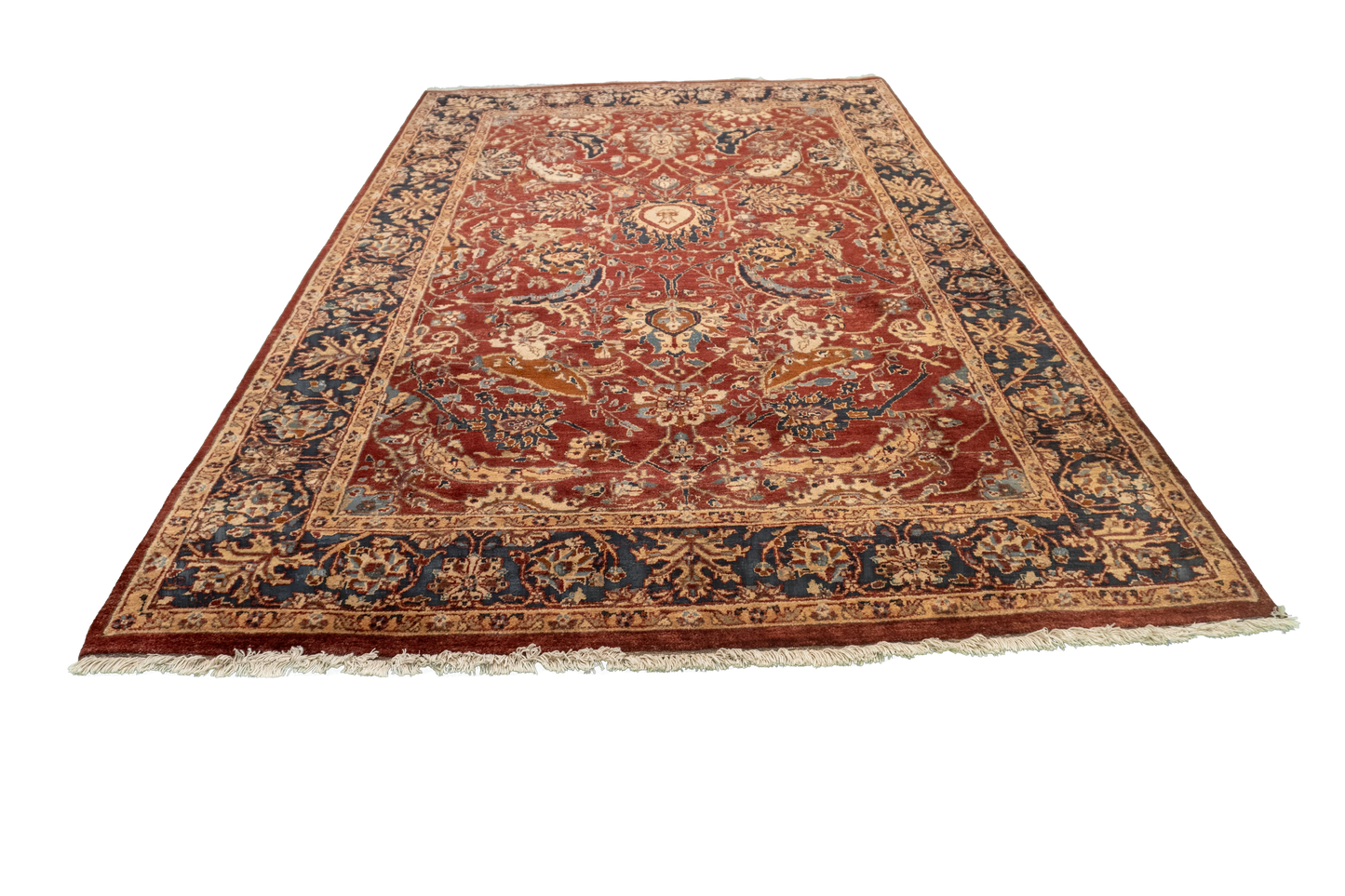 W 6.1 L 9.5 Farahan 100% Wool Hand-Woven All-Over Design - 22433