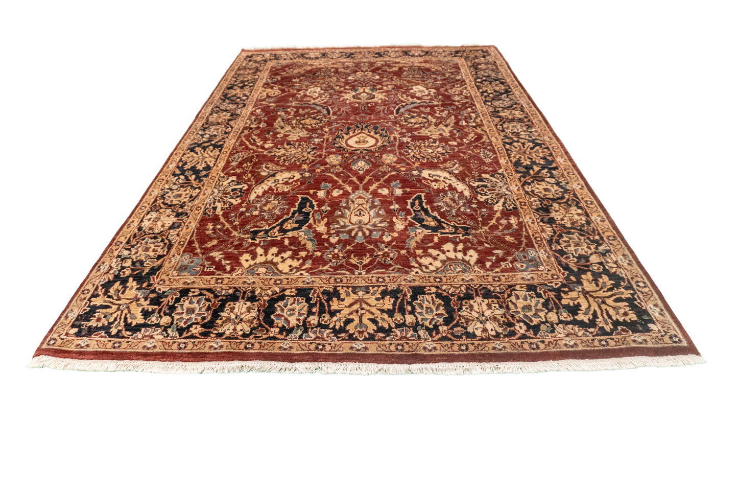 W 6.1 L 9.5 Farahan 100% Wool Hand-Woven All-Over Design - 22433