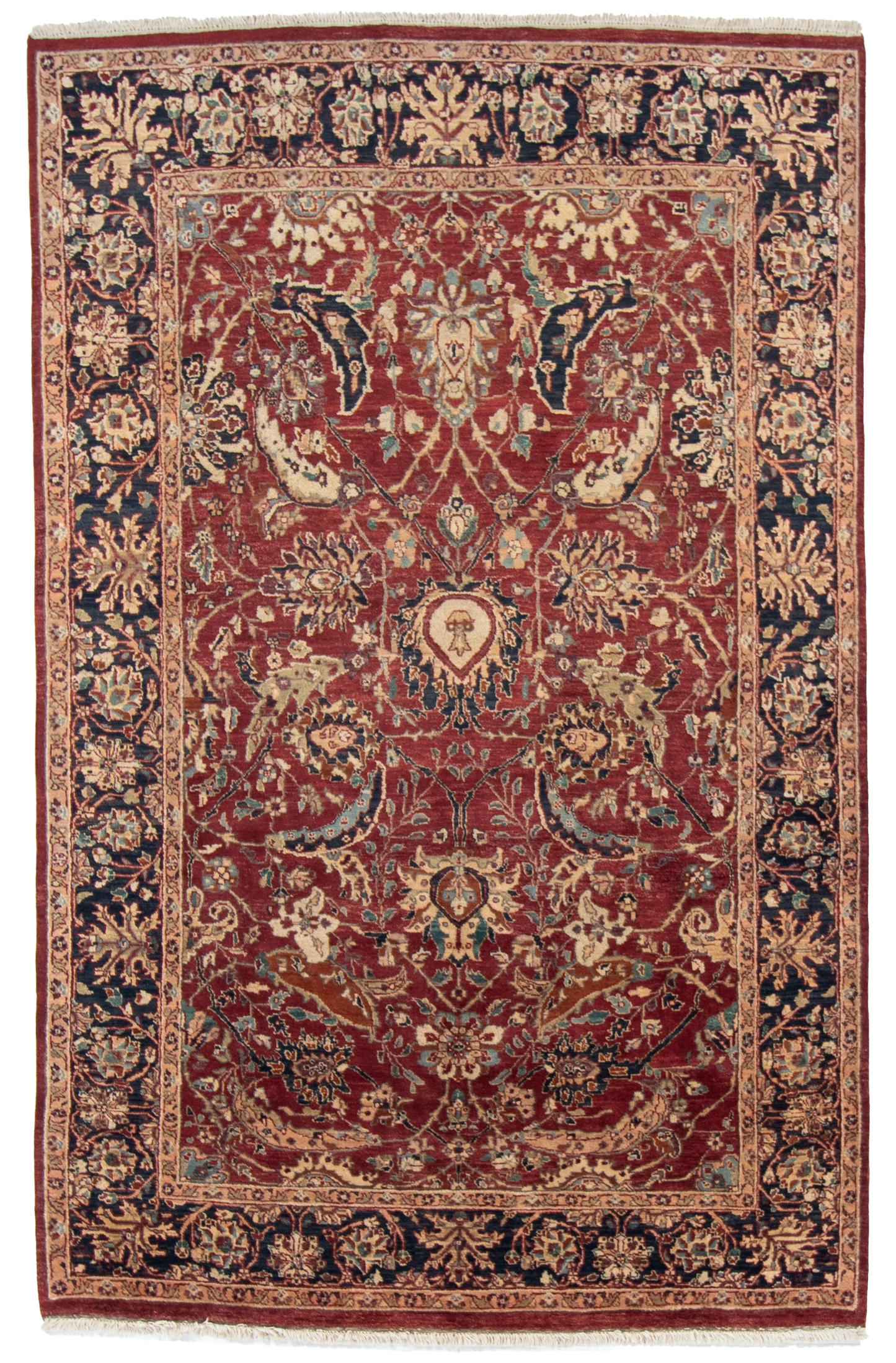 W 6.1 L 9.5 Farahan 100% Wool Hand-Woven All-Over Design - 22433