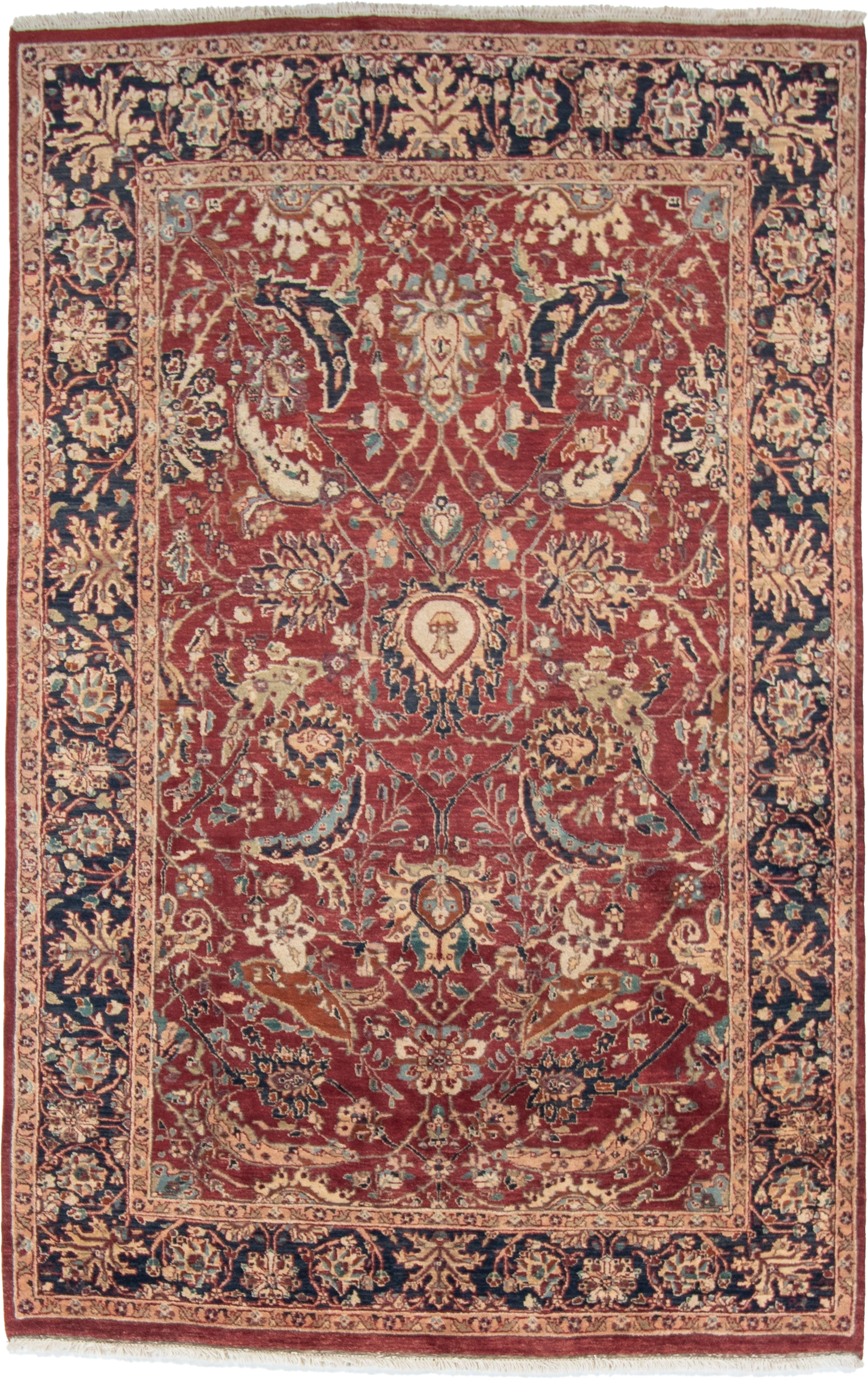 W 6.1 L 9.5 Farahan 100% Wool Hand-Woven All-Over Design - 22433