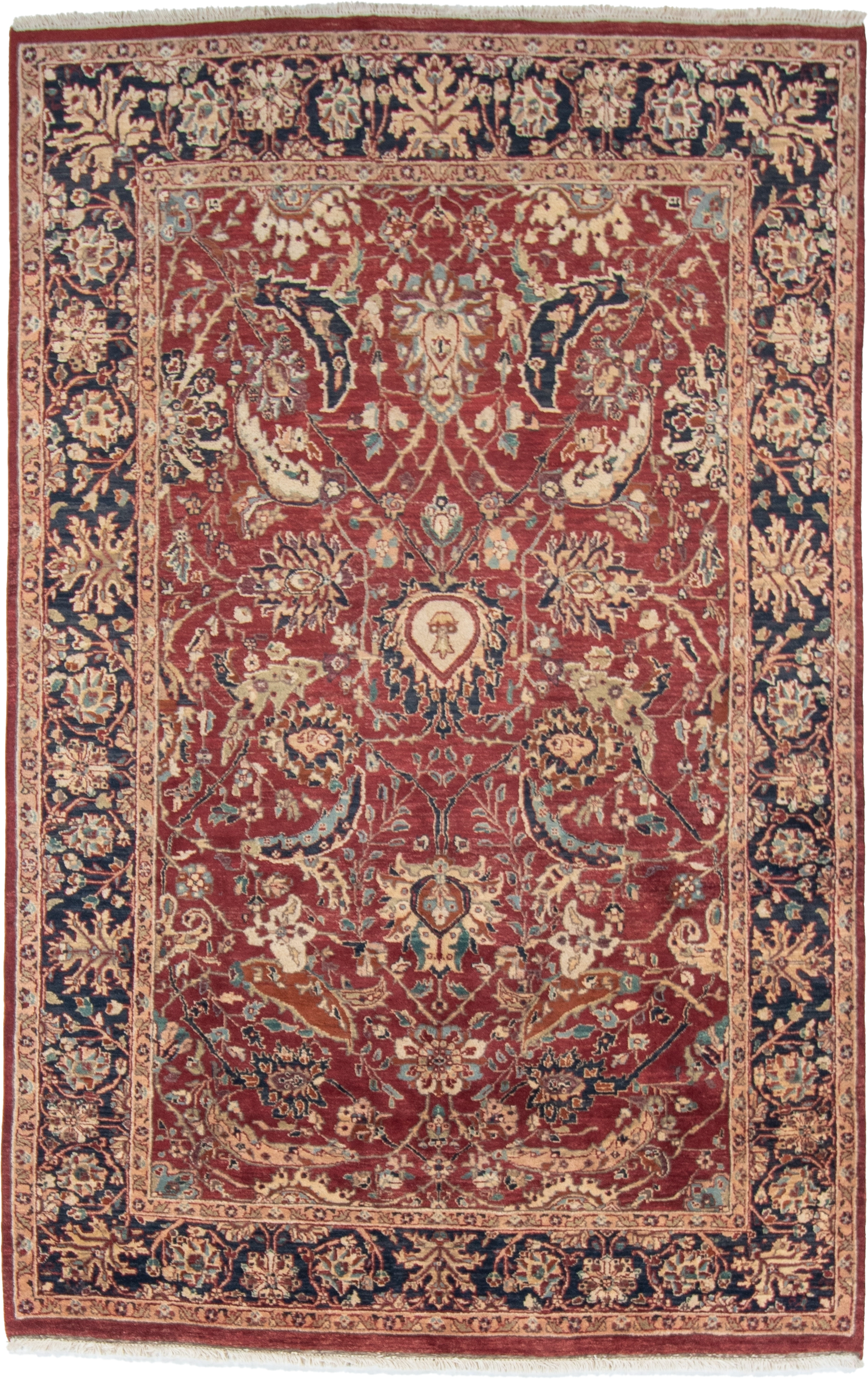 W 6.1 L 9.5 Farahan 100% Wool Hand-Woven All-Over Design - 22433