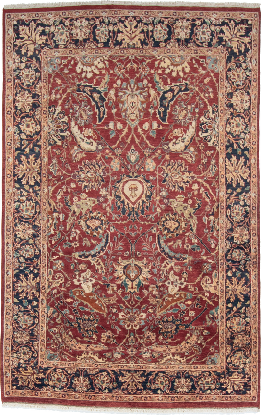 W 6.1 L 9.5 Farahan 100% Wool Hand-Woven All-Over Design - 22433