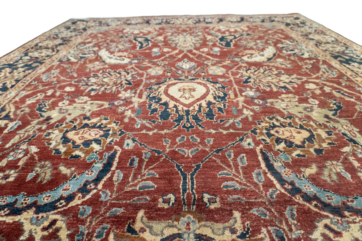 W 6.1 L 9.5 Farahan 100% Wool Hand-Woven All-Over Design - 22433