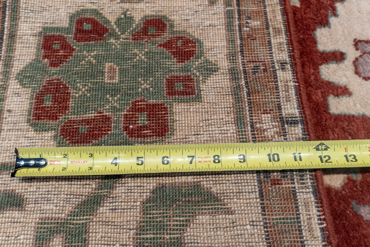 W 8 L 9.9 Mahal 100% Wool Hand-Woven All-Over Design - 22478