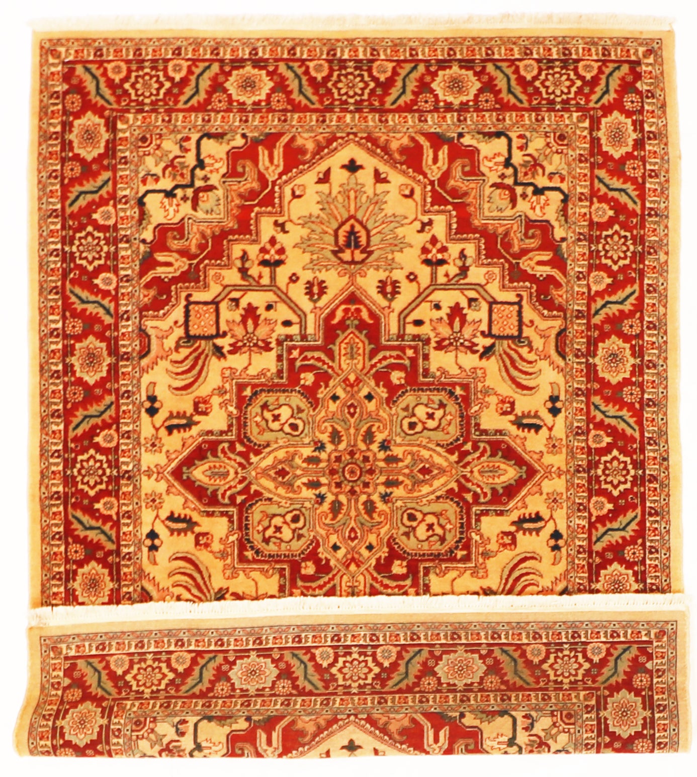 W 5.7 L 7.7 Heriz 100% Wool Handmade Geometric Medalion Design - 22509