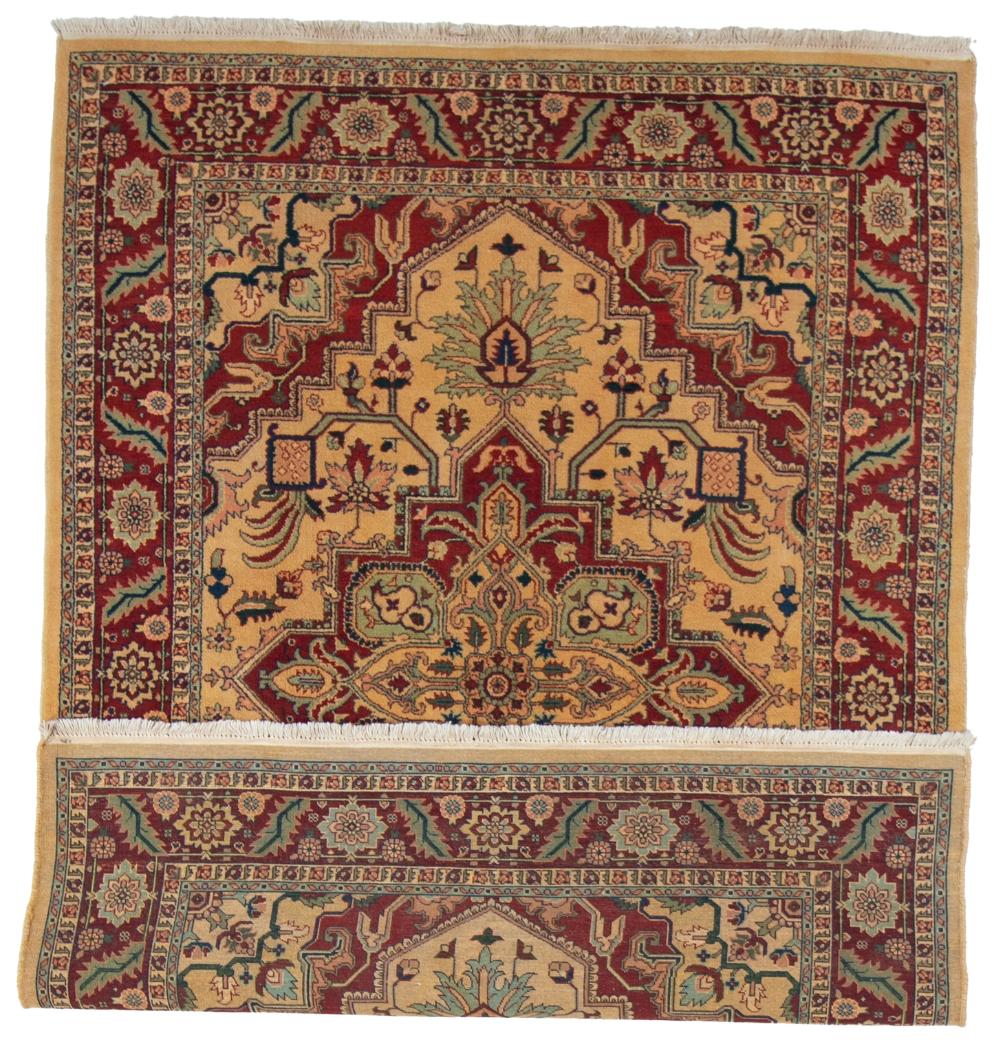 W 5.7 L 7.7 Heriz 100% Wool Hand-Woven Geometric Medalion Design - 22509