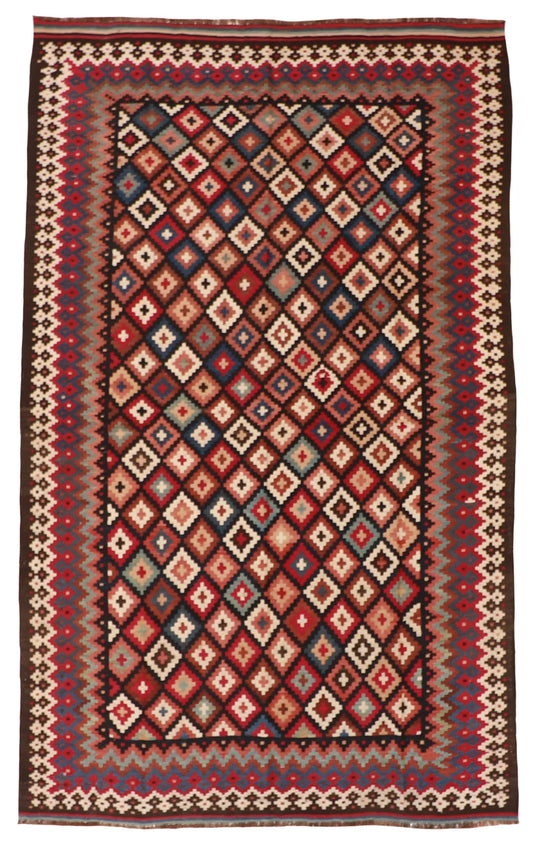 6 x 9.3 - Kilim Fine All Over Rectangle - Finest Hand-Knotted Quality Wool — 22665