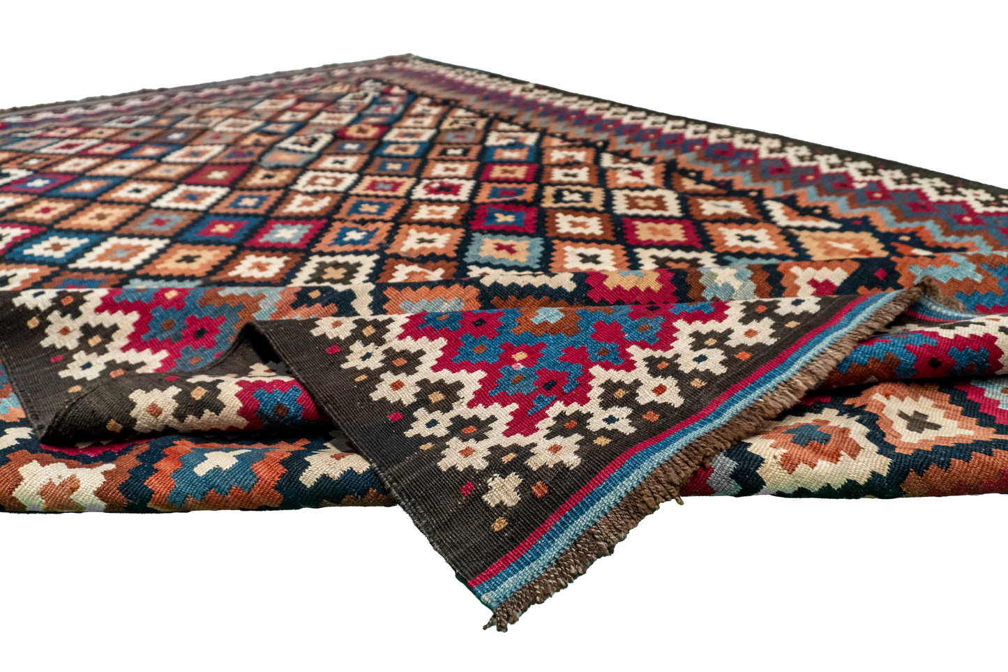 W 6 L 9.3 Kilim 100% Wool Hand-Woven All-Over Design - 22665