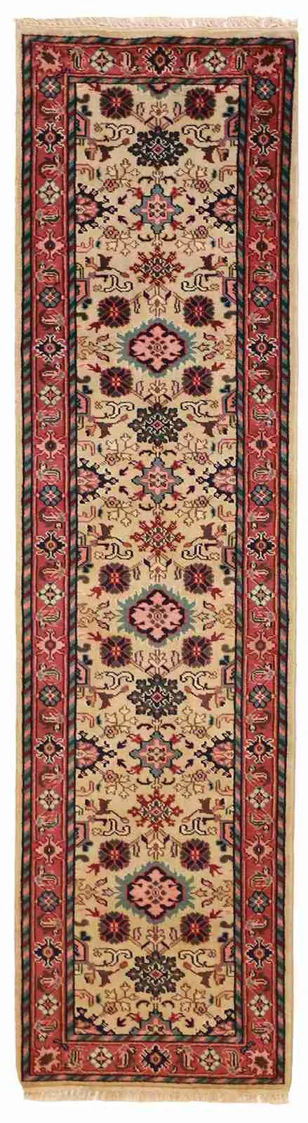 W 2.7 L 9.8 Mahal Runner 100% Wool Hand-Woven All-Over Design - 22690