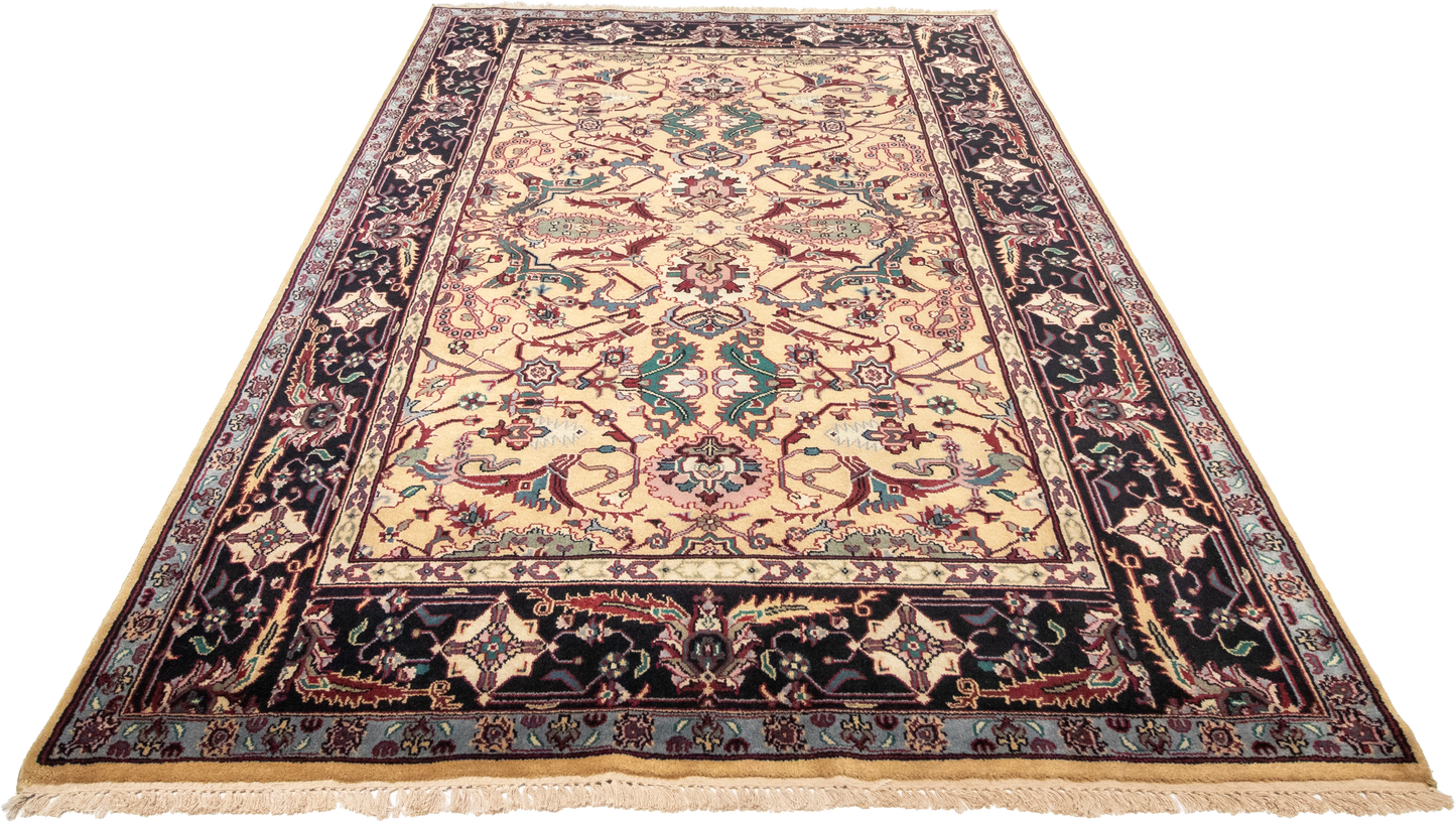 W 6 L 9 Mahal 100% Wool Hand-Woven All-Over Design - 22694