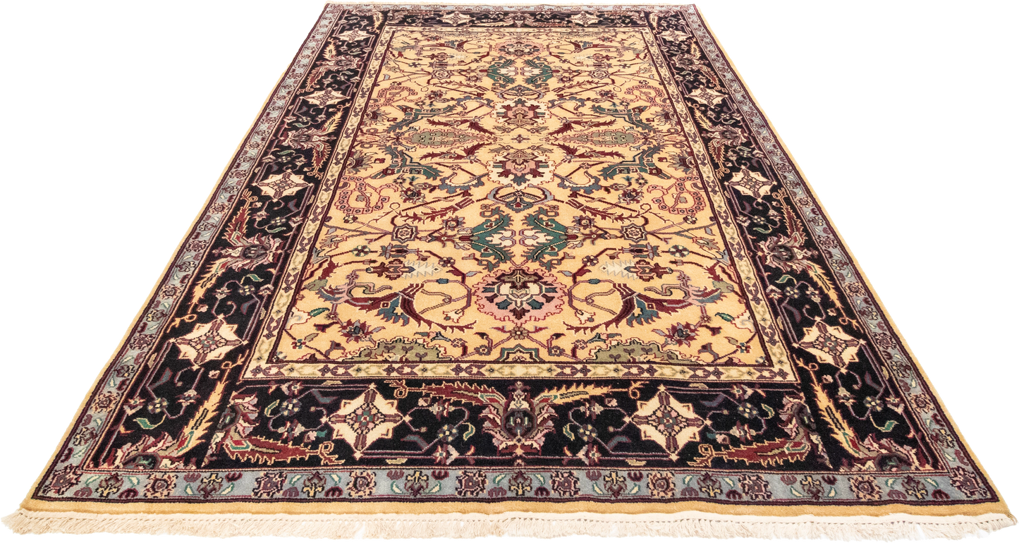 W 6 L 9 Mahal 100% Wool Hand-Woven All-Over Design - 22694