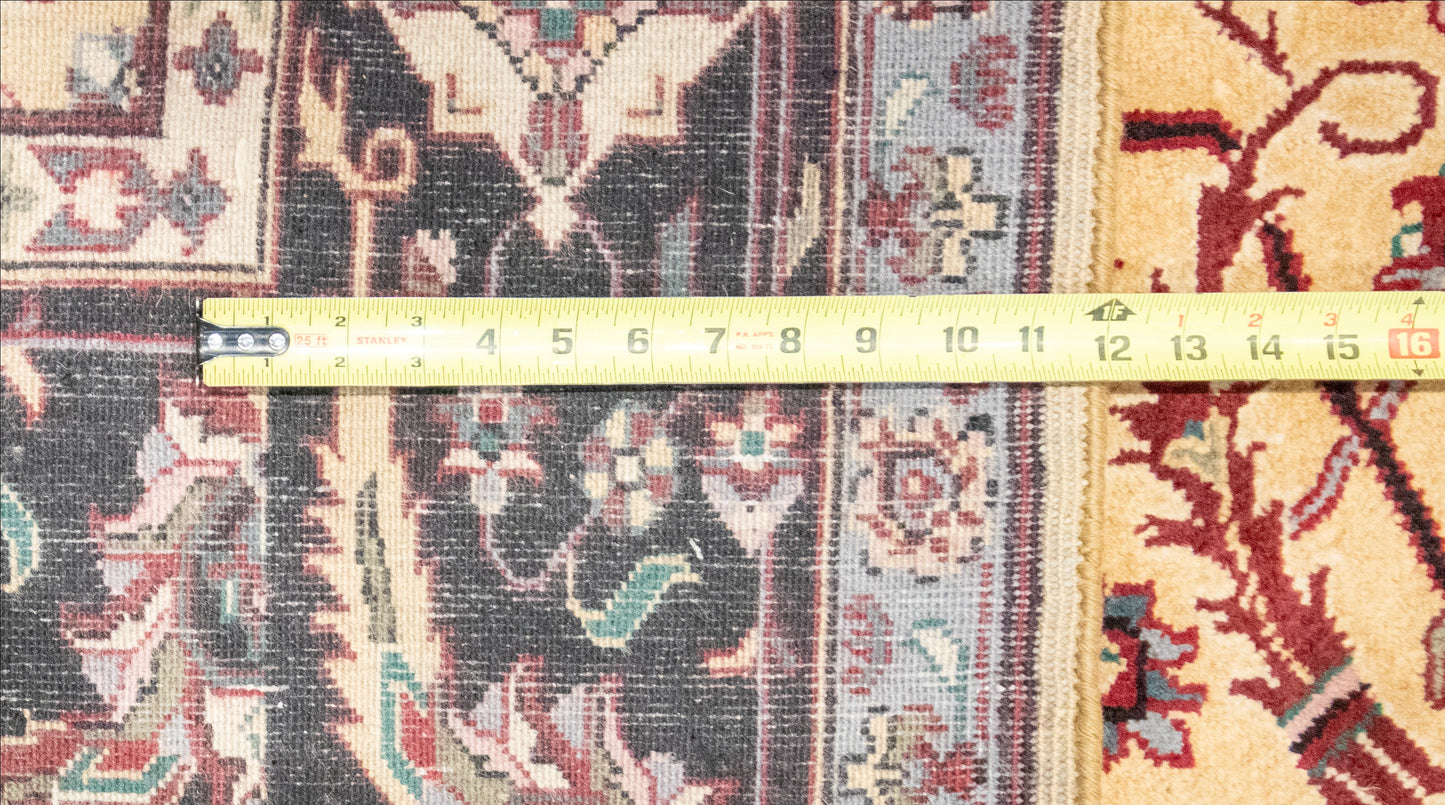 W 6 L 9 Mahal 100% Wool Hand-Woven All-Over Design - 22694