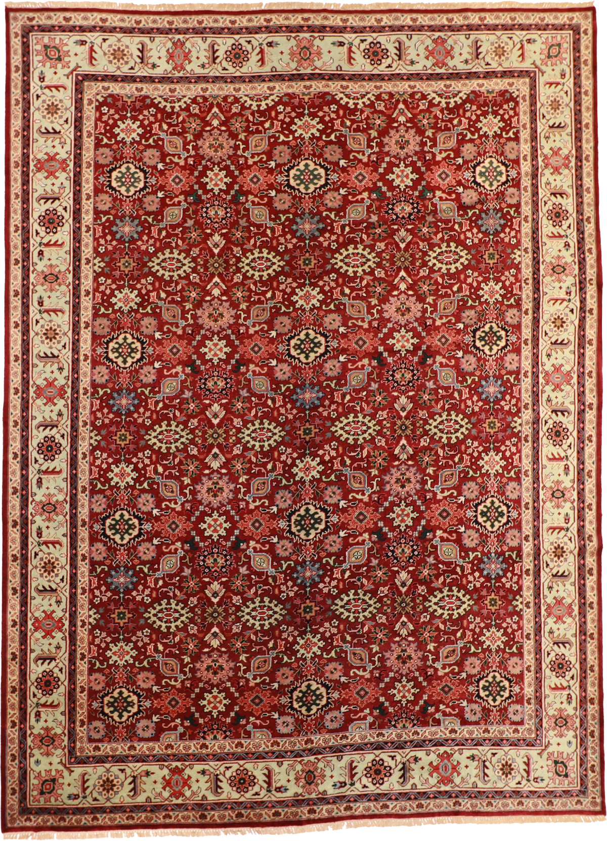 W 10 L 13.2 Mahal 100% Wool Hand-Woven All-Over Design - 22696