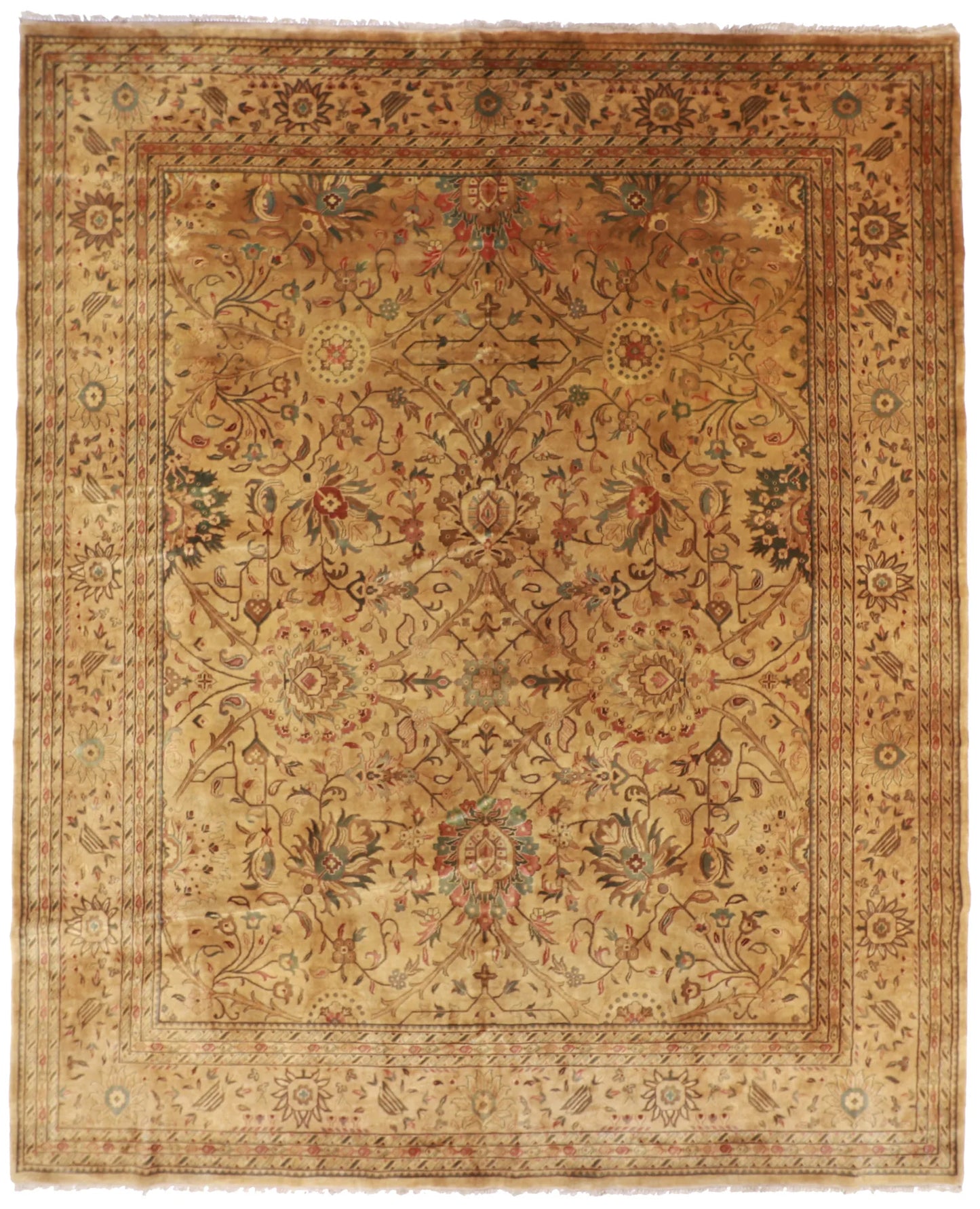 W 11.11 - L 14.6 - Sultan Abad Fine/Wool All Over Rectangle - Hand Woven Rug - 22721