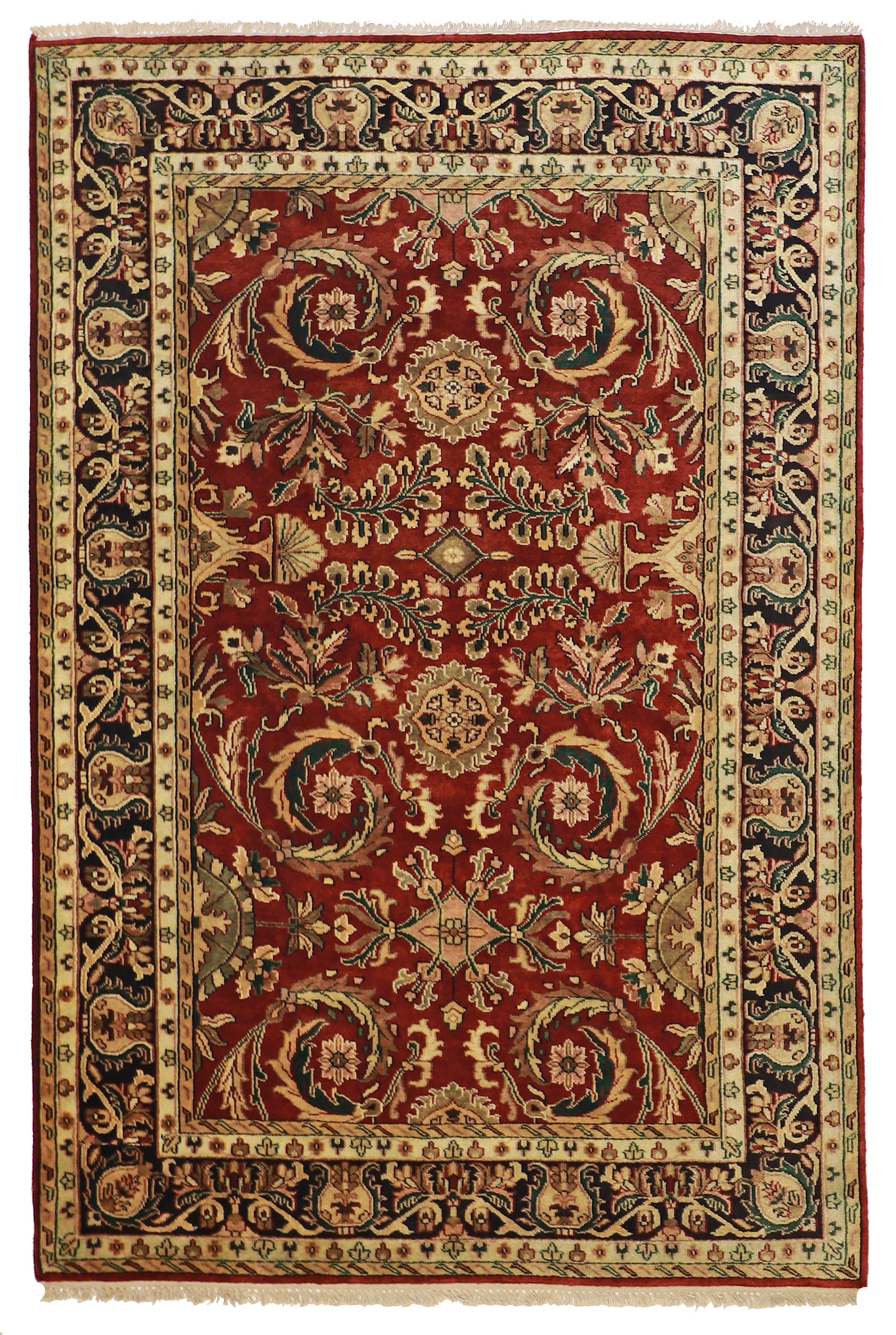 W 6.1 L 9 Kashan 100% Wool Hand-Woven All-Over Design - 22758