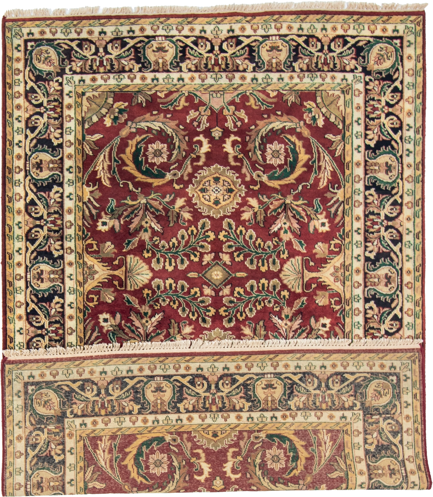 W 6.1 L 9 Kashan 100% Wool Hand-Woven All-Over Design - 22758