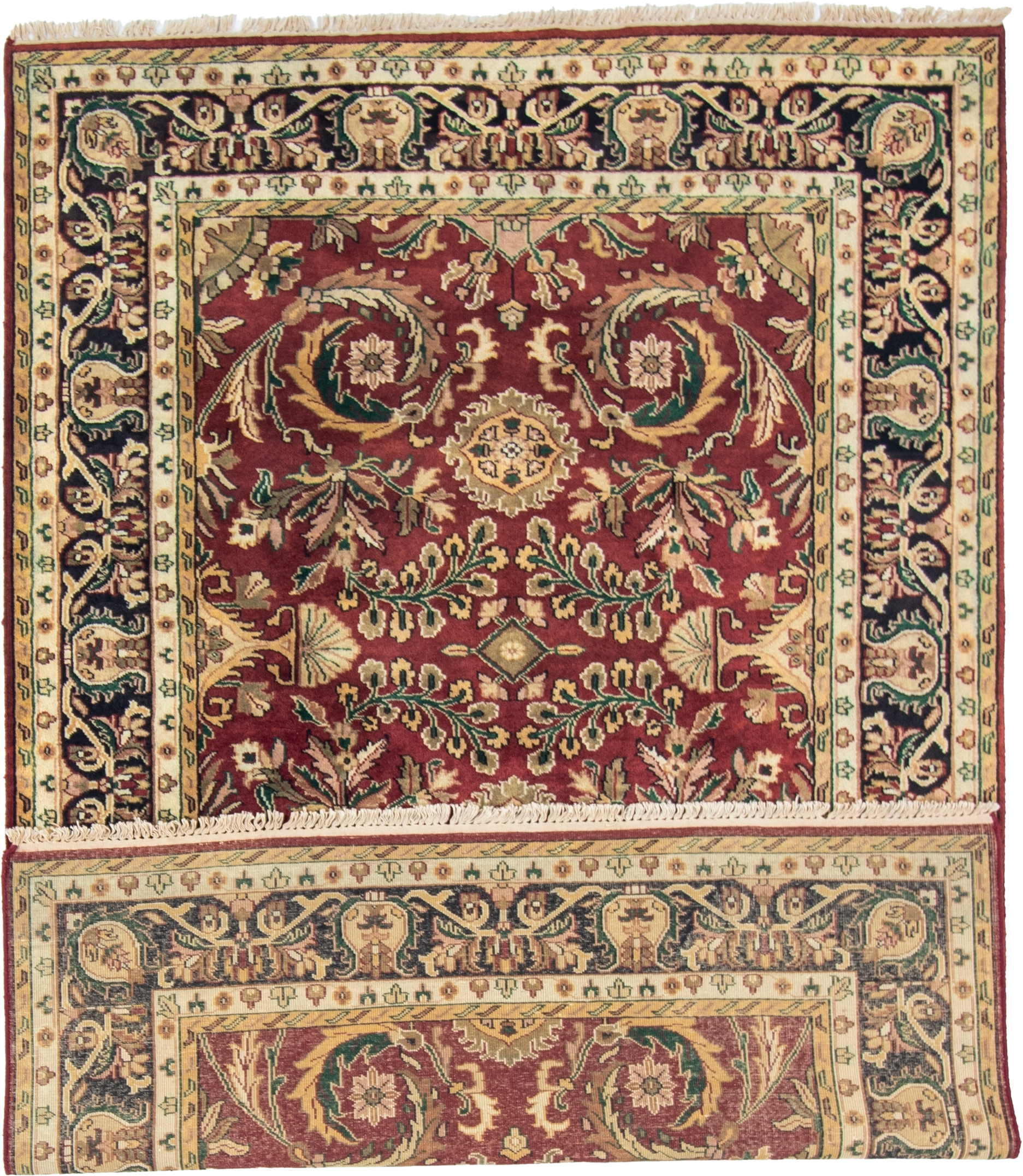 W 6.1 L 9 Kashan 100% Wool Hand-Woven All-Over Design - 22758