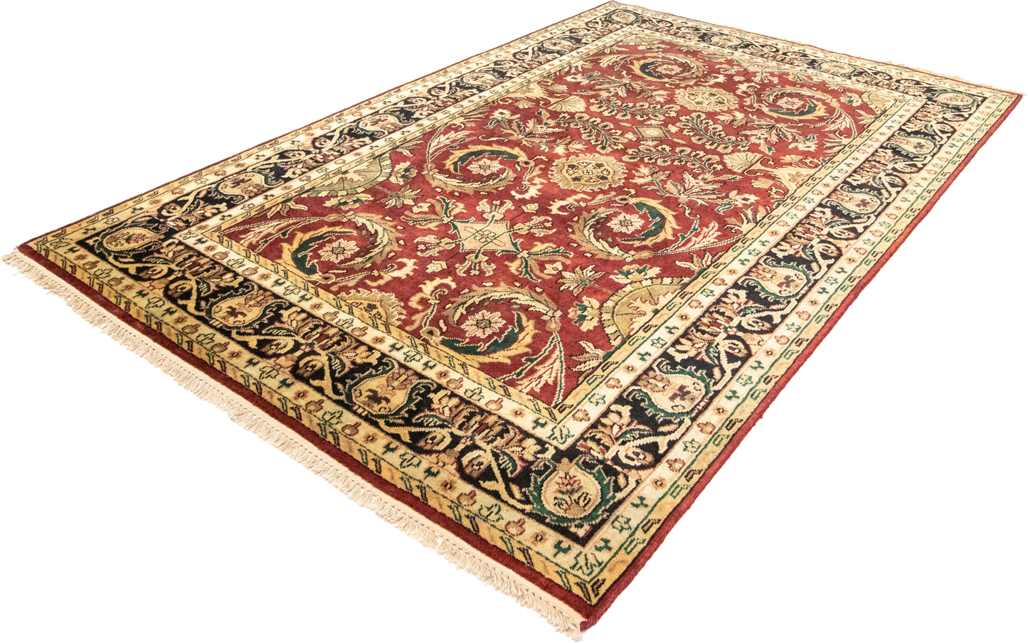 W 6.1 L 9 Kashan 100% Wool Hand-Woven All-Over Design - 22758