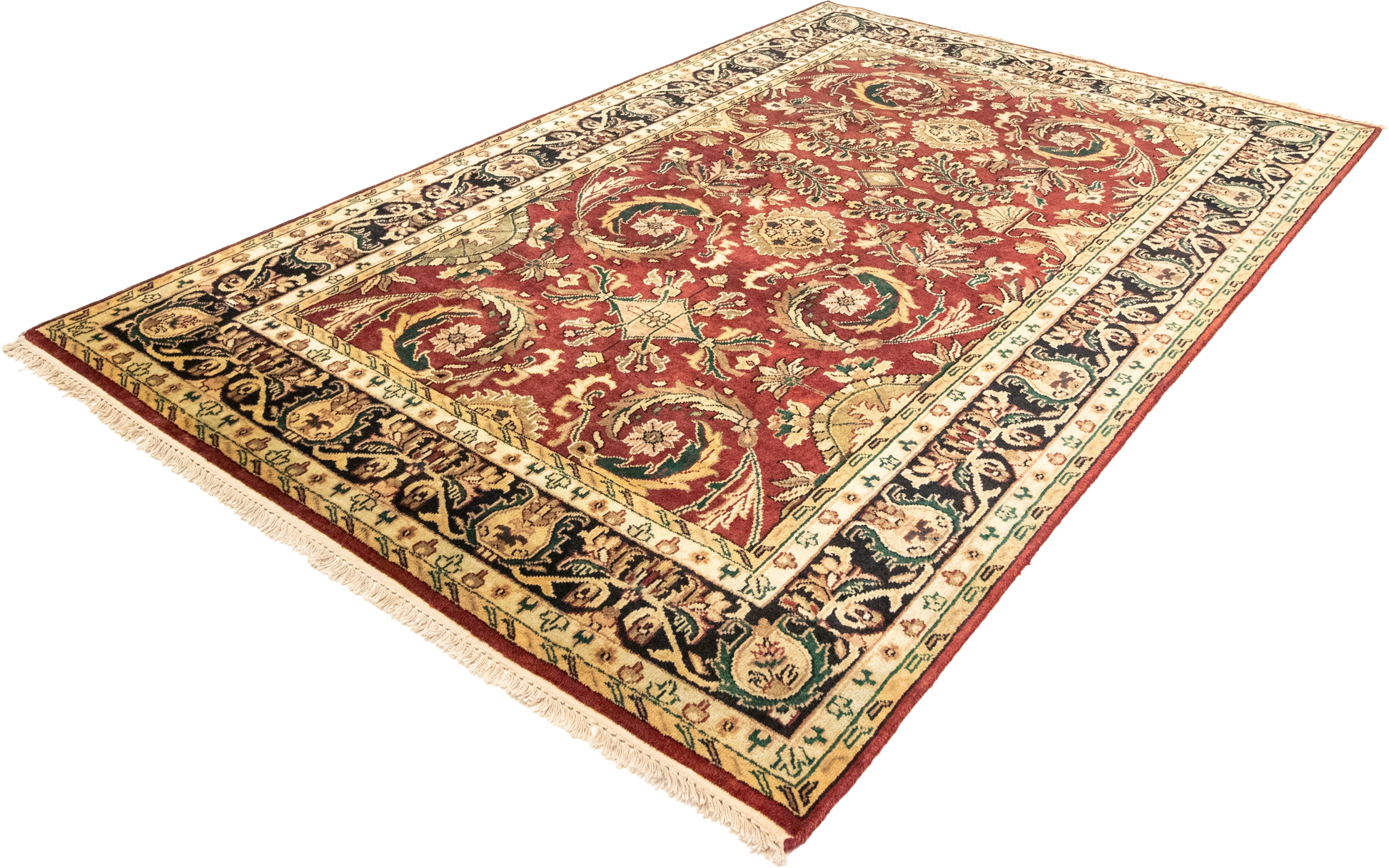 W 6.1 L 9 Kashan 100% Wool Hand-Woven All-Over Design - 22758