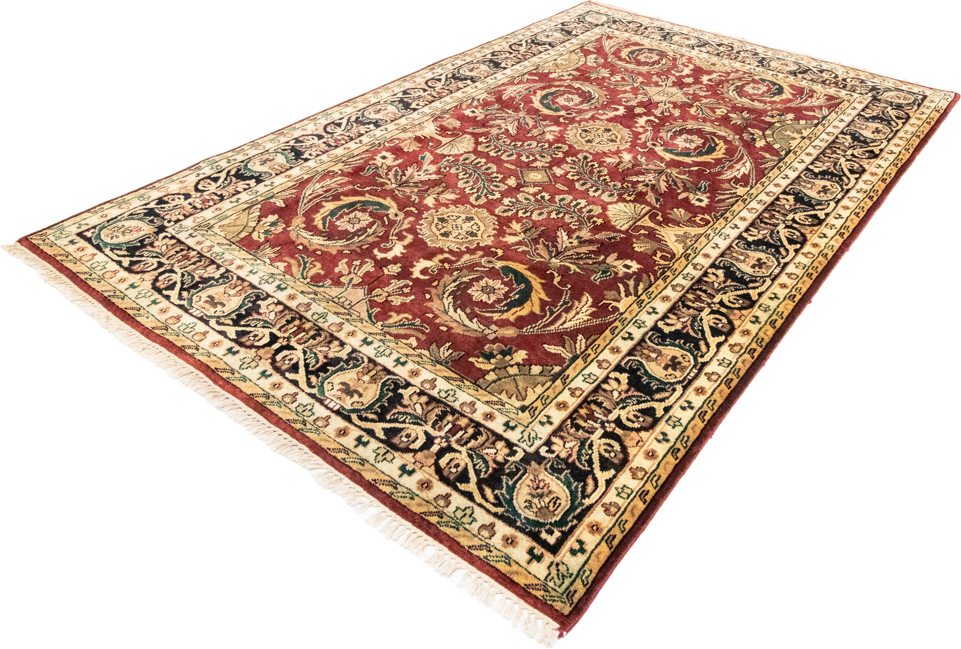 W 6.1 L 9 Kashan 100% Wool Hand-Woven All-Over Design - 22758