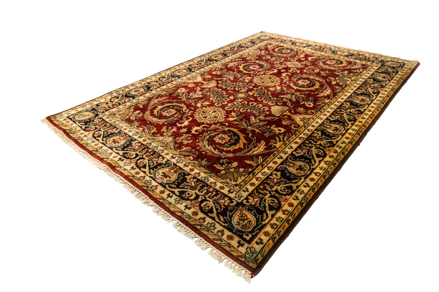 W 6.1 L 9 Kashan 100% Wool Hand-Woven All-Over Design - 22758