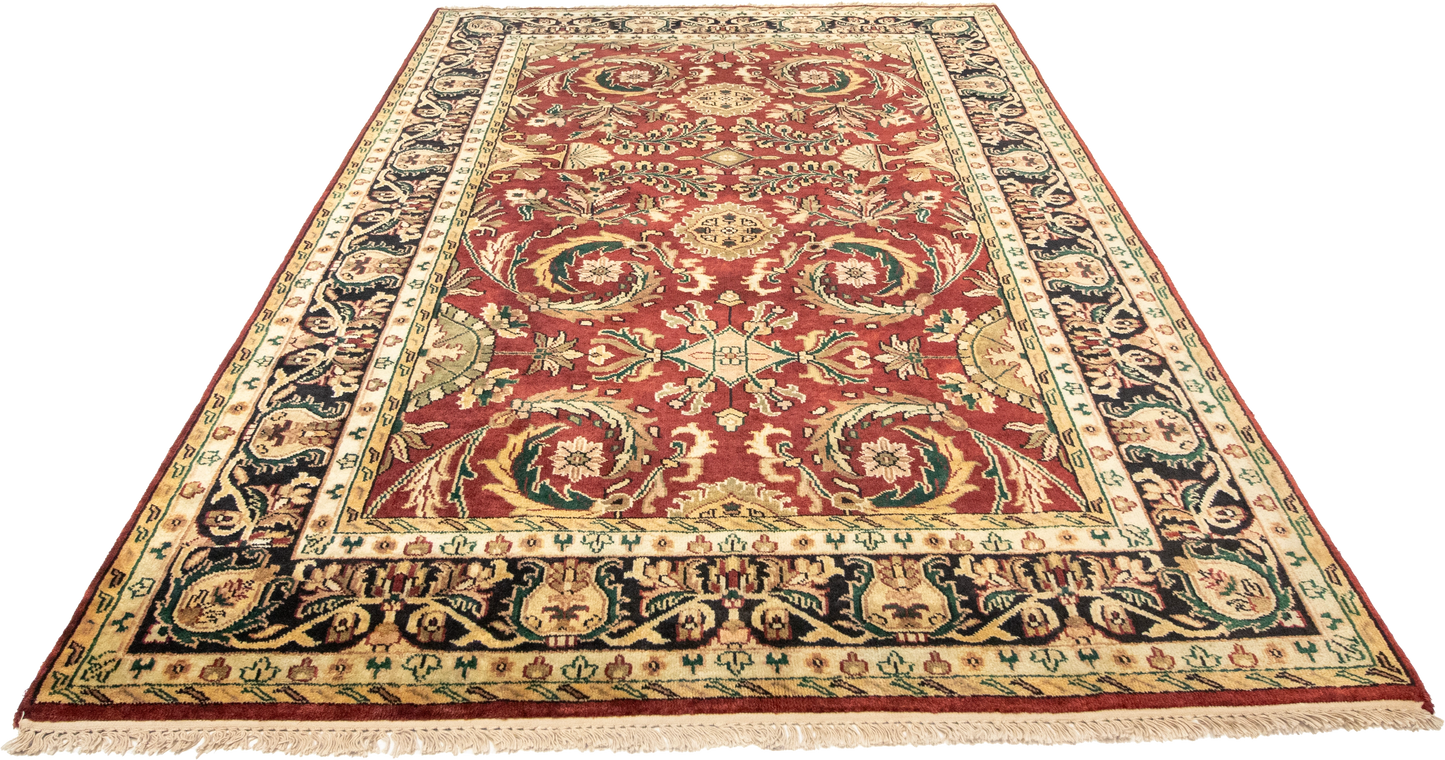 W 6.1 L 9 Kashan 100% Wool Hand-Woven All-Over Design - 22758