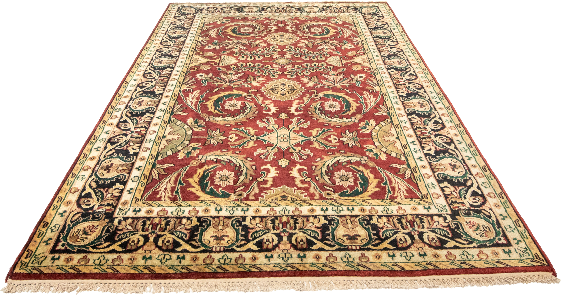 W 6.1 L 9 Kashan 100% Wool Hand-Woven All-Over Design - 22758