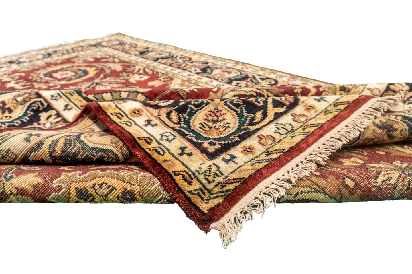W 6.1 L 9 Kashan 100% Wool Hand-Woven All-Over Design - 22758