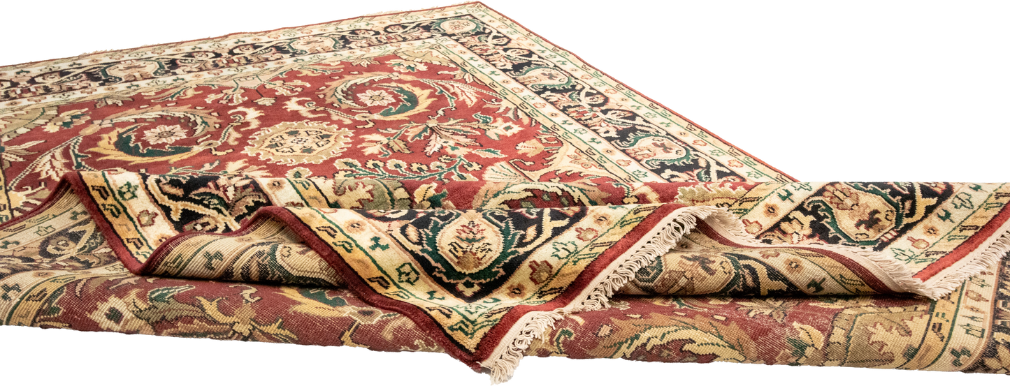 W 6.1 L 9 Kashan 100% Wool Hand-Woven All-Over Design - 22758