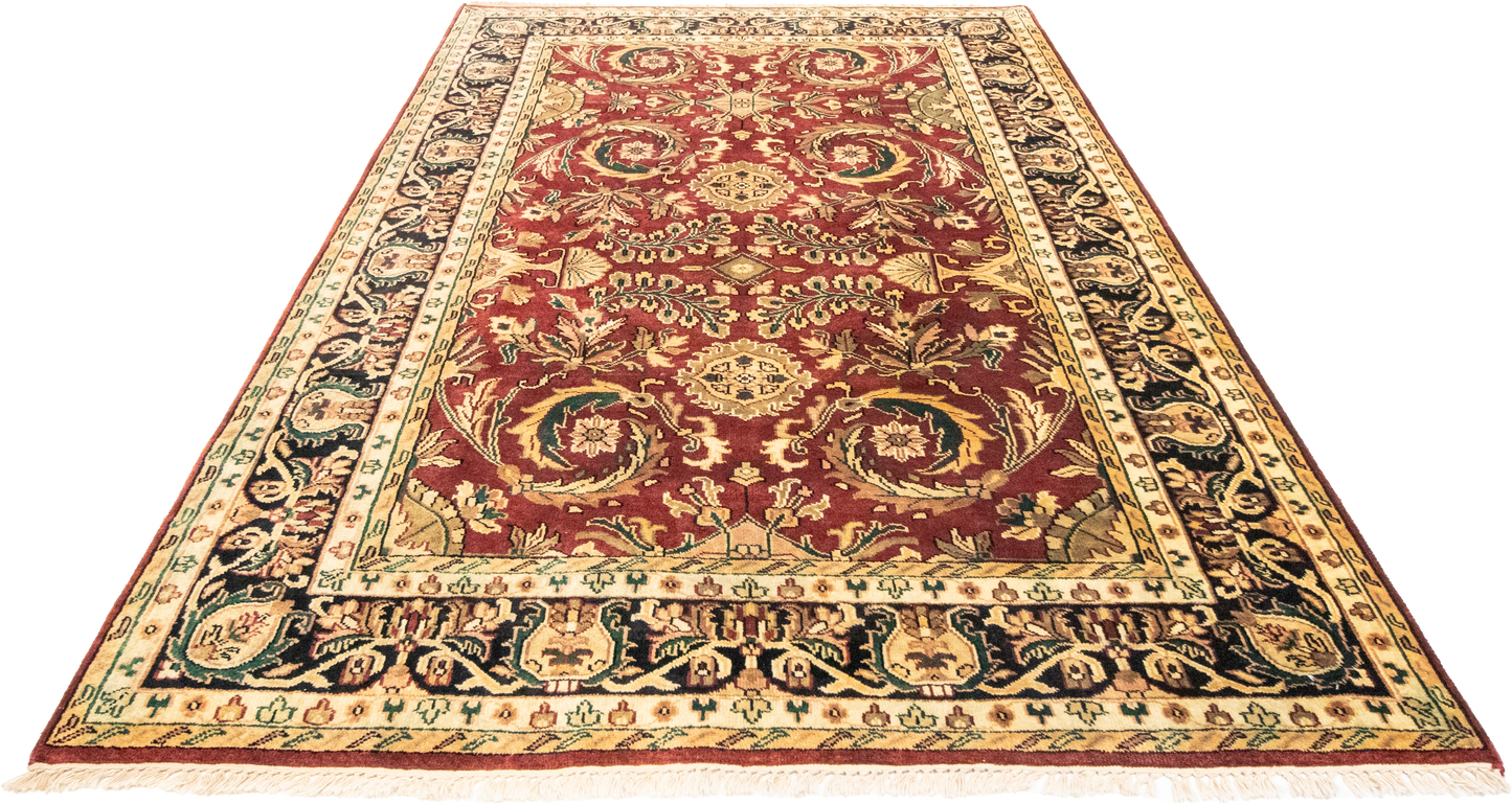 W 6.1 L 9 Kashan 100% Wool Hand-Woven All-Over Design - 22758
