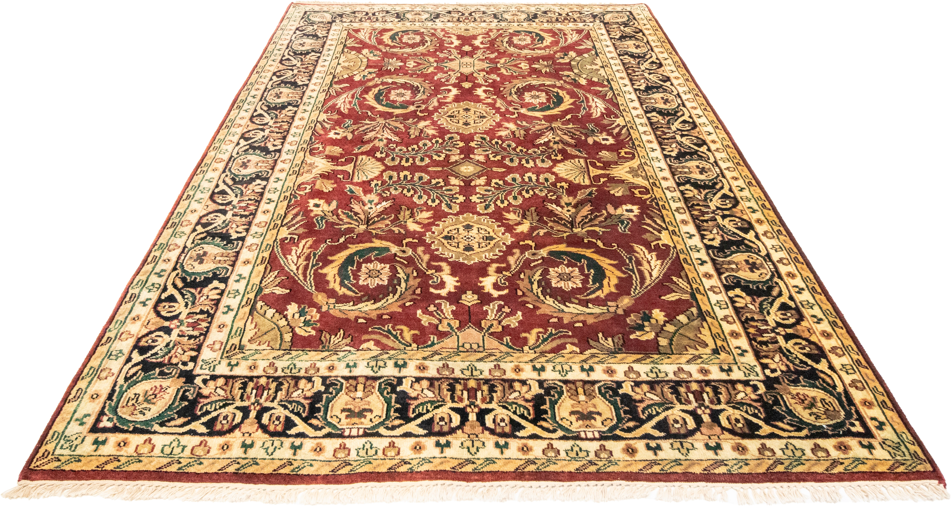 W 6.1 L 9 Kashan 100% Wool Hand-Woven All-Over Design - 22758