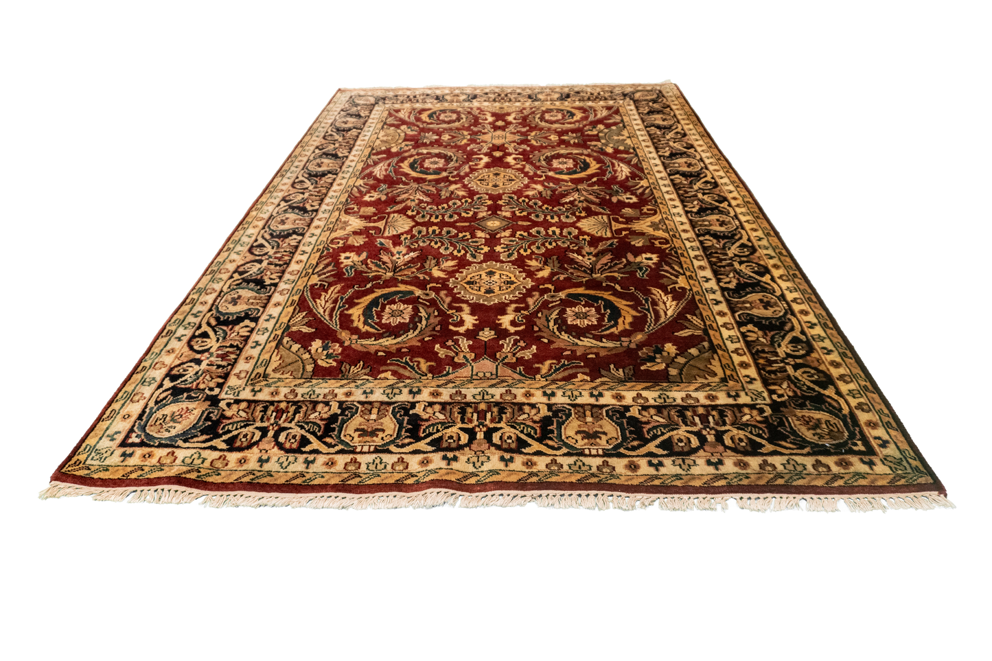 W 6.1 L 9 Kashan 100% Wool Hand-Woven All-Over Design - 22758