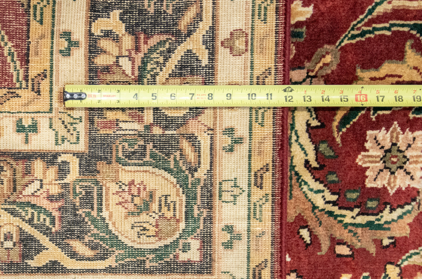 W 6.1 L 9 Kashan 100% Wool Hand-Woven All-Over Design - 22758