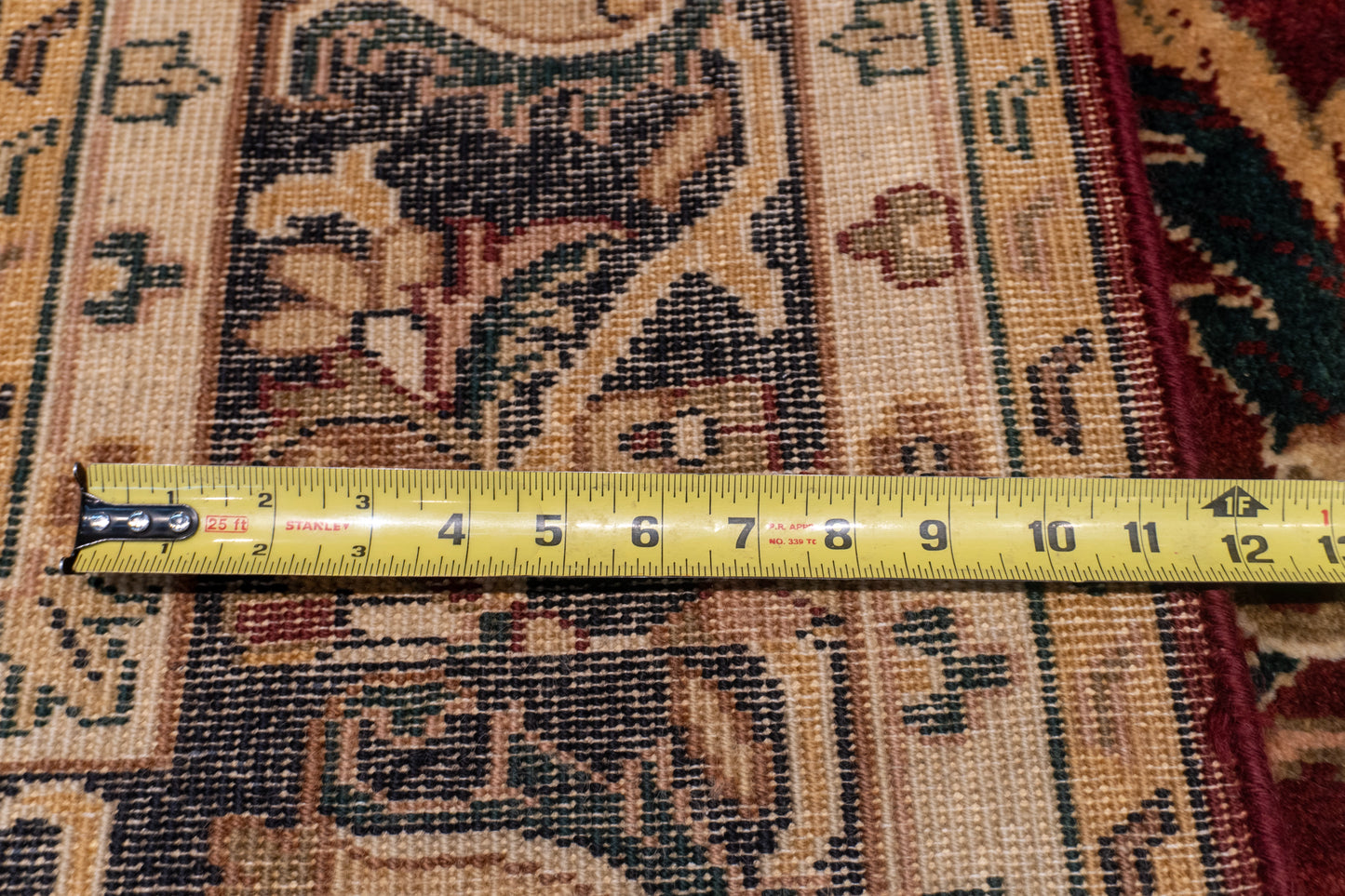 W 6.1 L 9 Kashan 100% Wool Hand-Woven All-Over Design - 22758