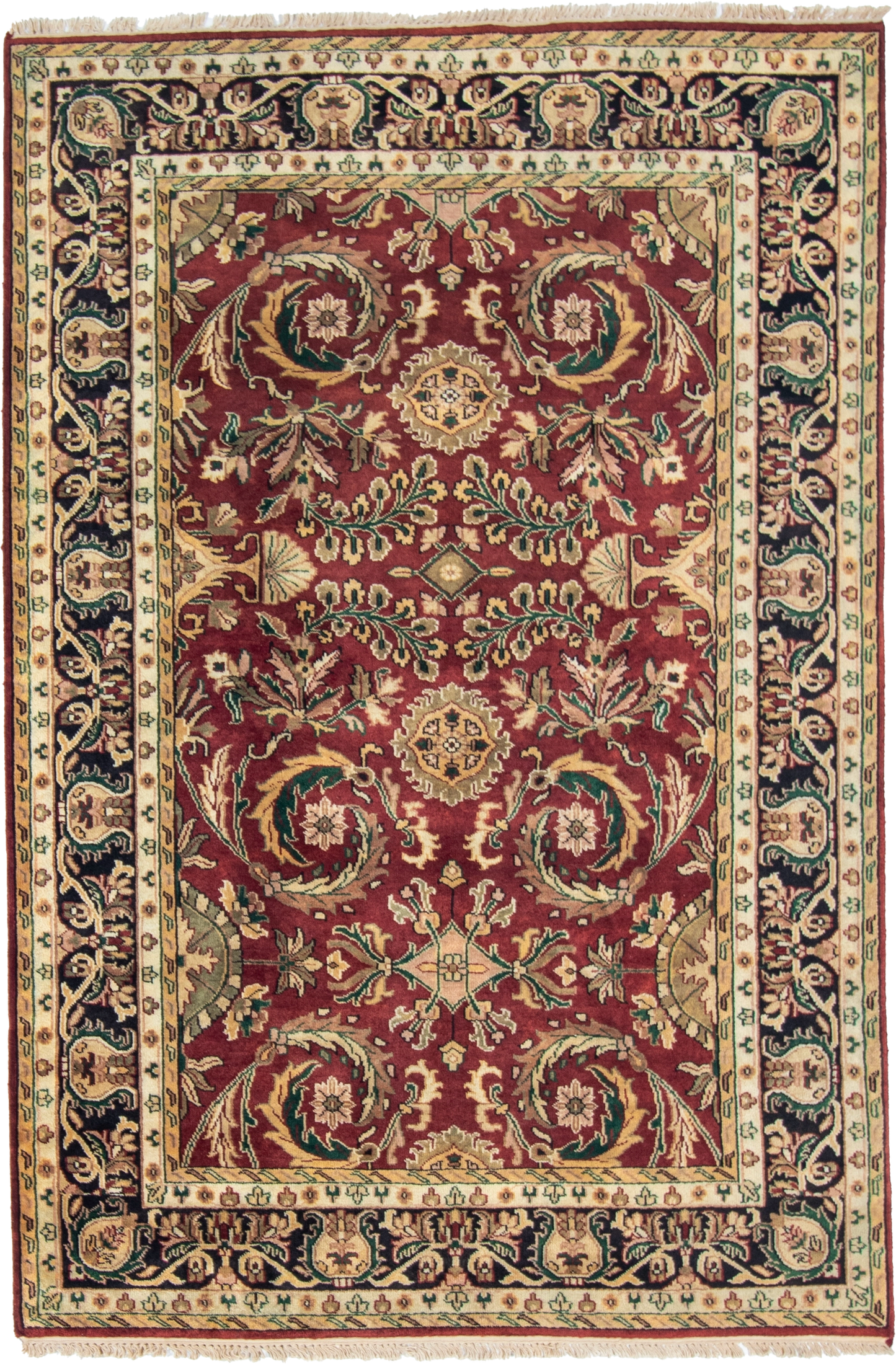 W 6.1 L 9 Kashan 100% Wool Hand-Woven All-Over Design - 22758