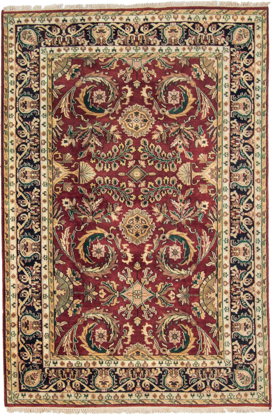 W 6.1 L 9 Kashan 100% Wool Hand-Woven All-Over Design - 22758