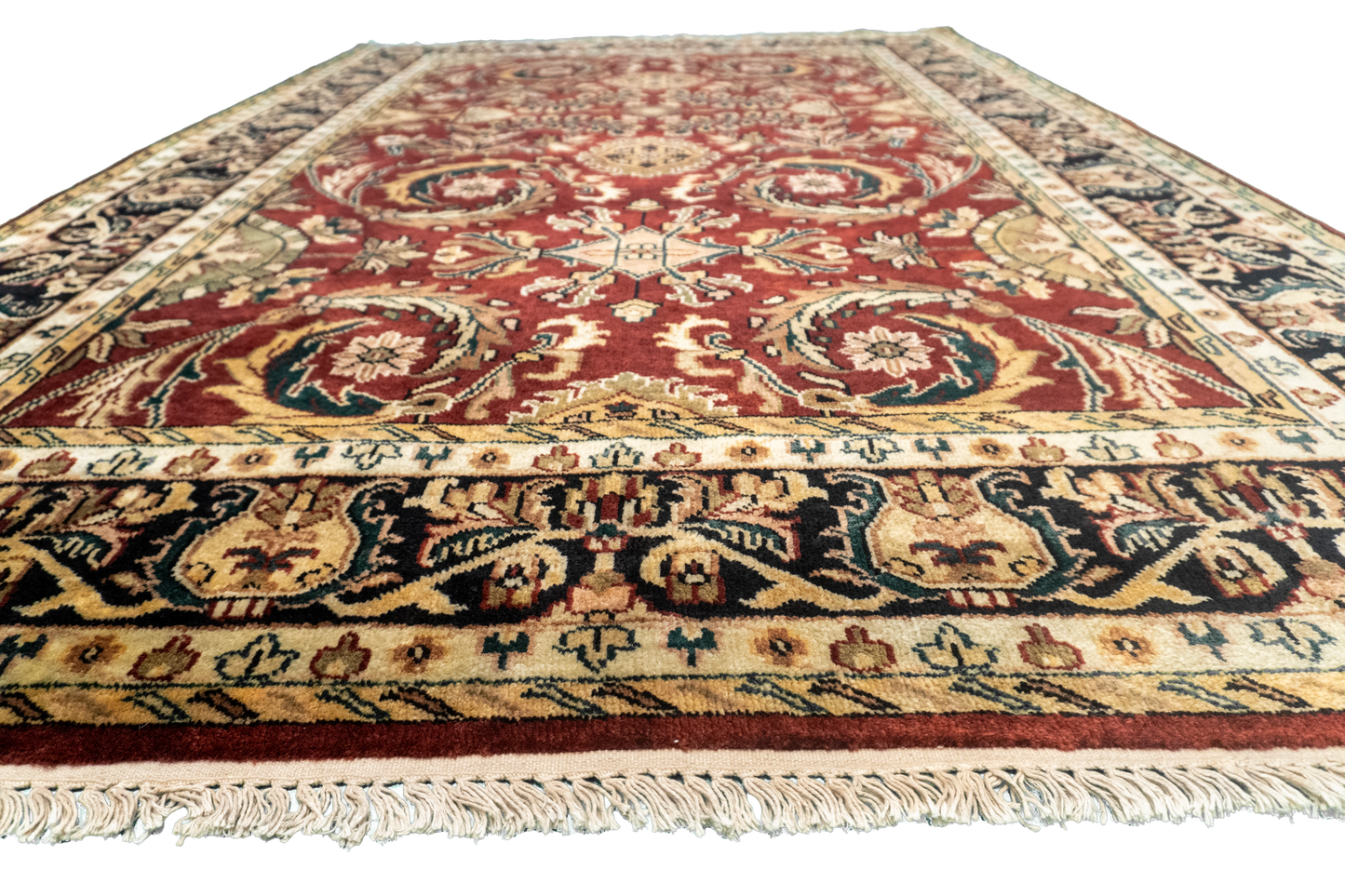 W 6.1 L 9 Kashan 100% Wool Hand-Woven All-Over Design - 22758