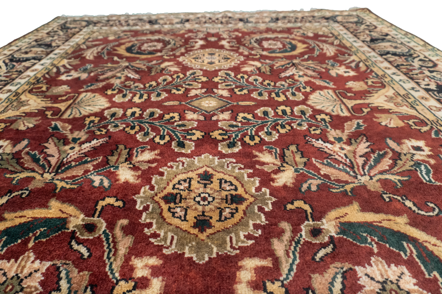 W 6.1 L 9 Kashan 100% Wool Hand-Woven All-Over Design - 22758