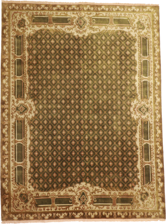 W 9 L 11.11 Tibetan 100% Wool Hand-Woven All-Over Design - 22841