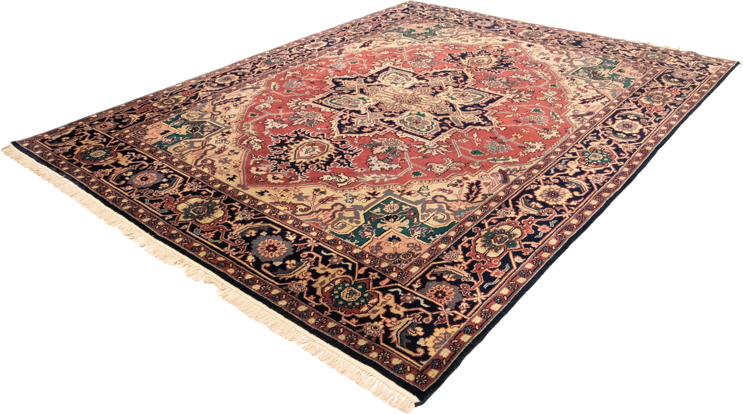 W 8.1 L 10 Heriz 100% Wool Hand-Woven Traditional Design - 22924