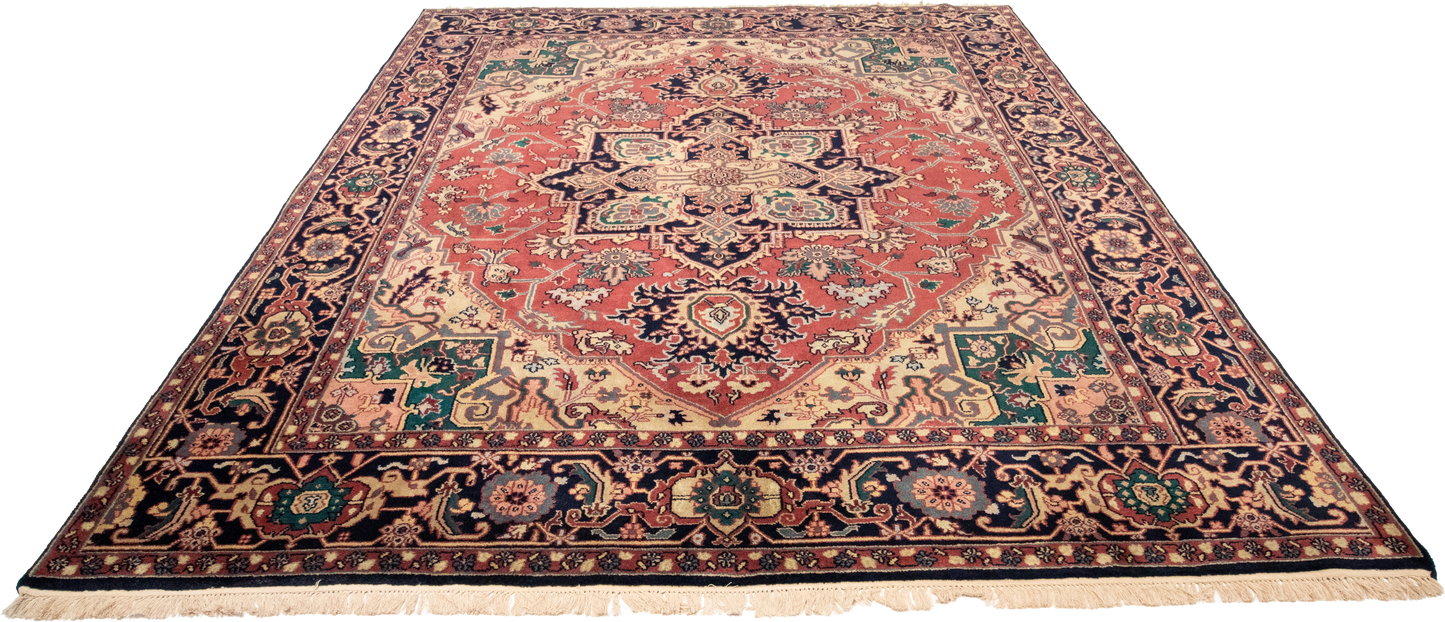 W 8.1 L 10 Heriz 100% Wool Hand-Woven Traditional Design - 22924