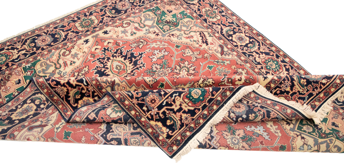 W 8.1 L 10 Heriz 100% Wool Hand-Woven Traditional Design - 22924
