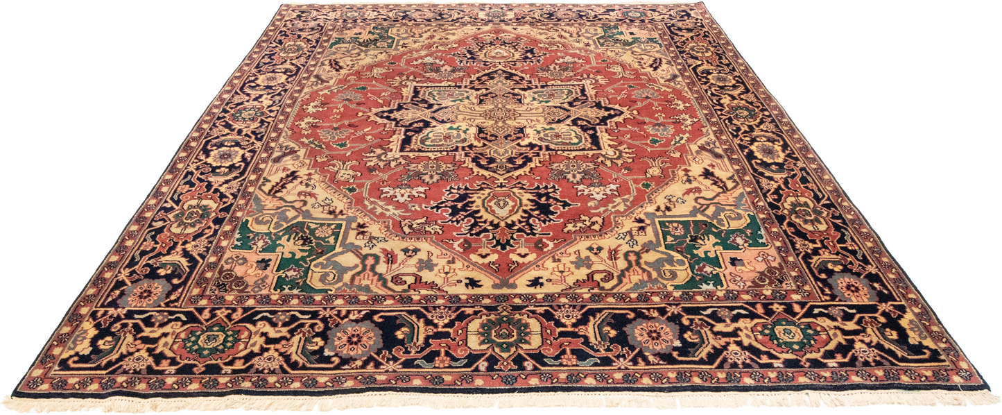 W 8.1 L 10 Heriz 100% Wool Hand-Woven Traditional Design - 22924