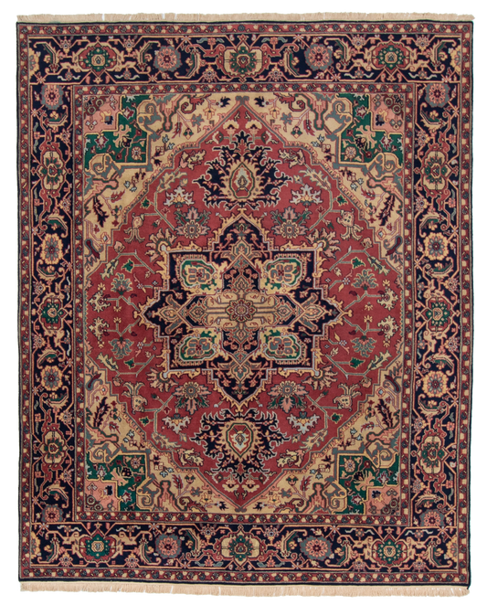 W 8.1 L 10 Heriz 100% Wool Hand-Woven Traditional Design - 22924