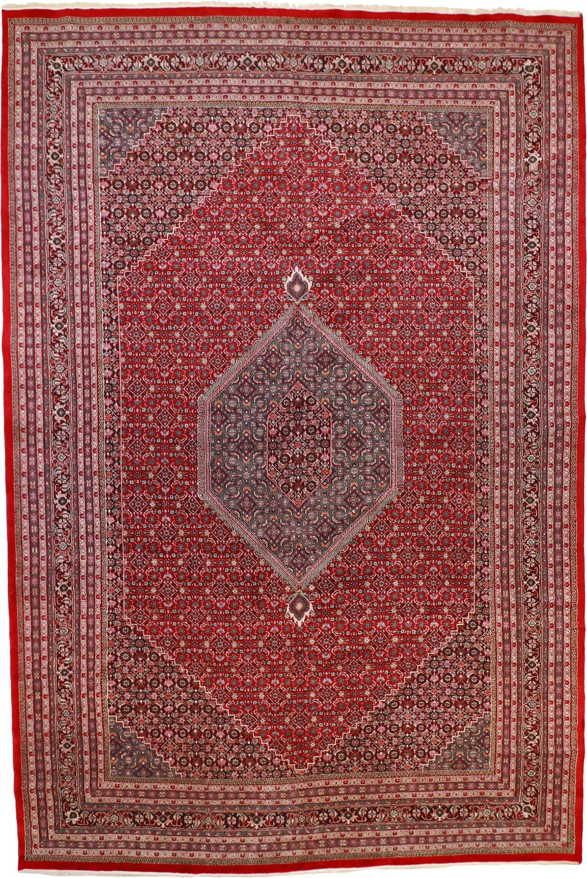 W 11.10 L 17.8 Mahal 100% Wool Hand-Woven All-Over Design - 22953