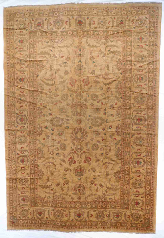 W 12 L 17.5  Sultan Abad 100% Wool Hand-Woven All Over Design - 23195