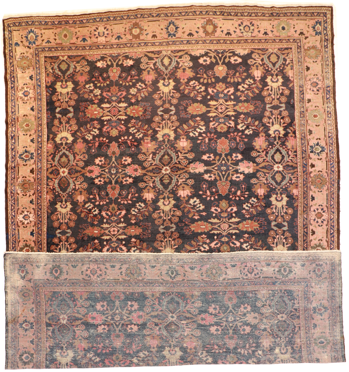 W 12.6 L 17.4 Mahal 100% Wool Hand-Woven All-Over Design - 23220