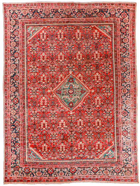 W 8.10 - L 11.11 - Ziegler Fine All Over Rectangle - Finest Hand-Knotted Quality Wool - 23237