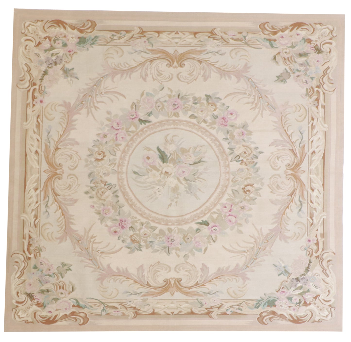 W 6 L 6.3 Abusson 100% Wool Handmade Square All Over Design - 23250